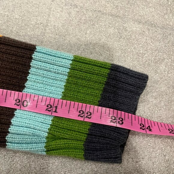 [M]Tommy Hilfigure Rainbow Ribbed V Neck Cotton Sweater Striped Y2K - Picture 5 of 5